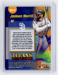 2026 Topps Titans of the Game Jackson Merrill TOG-37 San Diego Padres - back