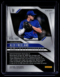 2025 Panini Prizm Baseball Alex Freeland Pulsar Prizms #22 /499 - back
