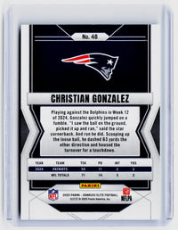 2025 Panini Donruss Elite Football Christian Gonzalez Aspirations #48 /999 Patriots - back
