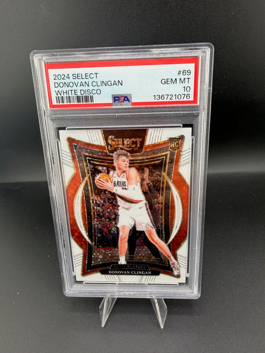 2024 Panini Select White Disco Donovan Clingan RC #69 PSA 10 /75 - front