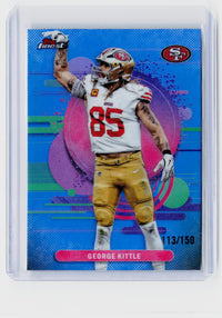 2025 Topps Finest Football George Kittle Blue Refractor #184 /150 - front
