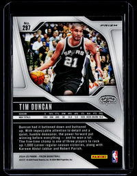 2024 Panini Prizm Basketball Legends Tim Duncan China Variation #297 - back
