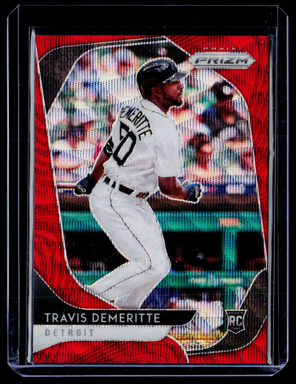 2020 Panini Prizm Baseball Travis Demeritte #114 Red Prizm RC /99 - front