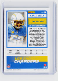 2025 Panini Score Football Khalil Mack #14 /799 - back