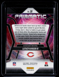 2025 Panini Prizm Football Luther Burden III Rookie Card #18 Chicago Bears - back