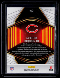 2025 Panini Select Football Luther Burden III Chicago Bears Rookie Card #2 - back