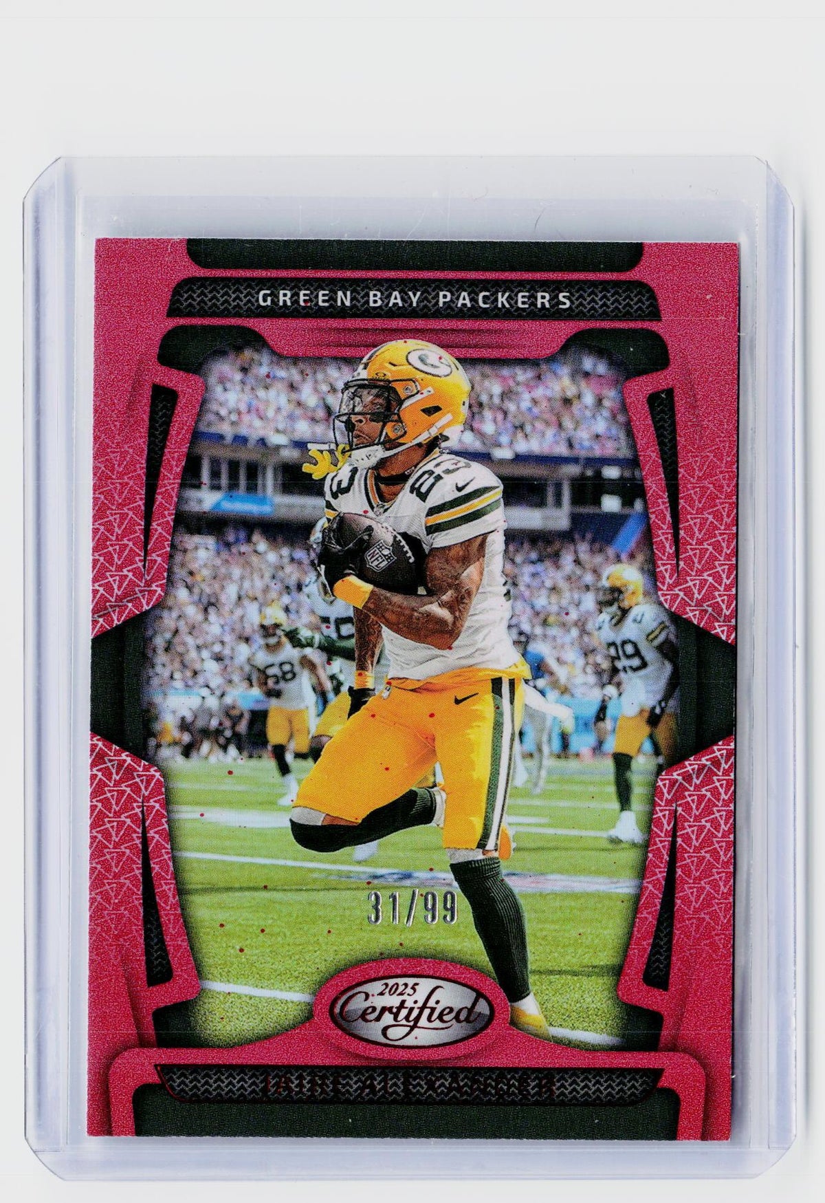2025 Panini Certified Jaire Alexander Mirror Red #36 /99 Green Bay Packers 31/99 - front