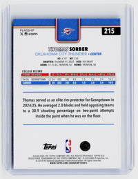 2025 Topps Flagship Thomas Sorber Rookie Card #215 - back