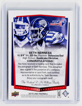 2015 Upper Deck USA Football Seth Nerness Autograph #37 - back