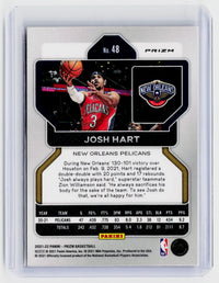 2021-22 Panini Prizm Josh Hart Red Ice #48 New Orleans Pelicans - back