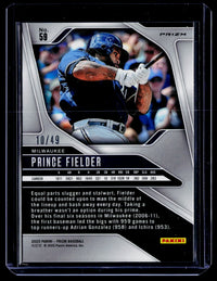 2025 Panini Prizm Baseball Prince Fielder Orange Wave Prizm #59 10/49 - back