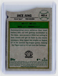 2025 Bowman Chrome Rookie of the Year Favorites Aqua Lava Refractor ROY-8 Jace Jung RC - back