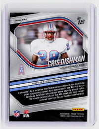 2025 Panini Prizm Football Cris Dishman Red Disco Prizm #229 Houston Oilers - back