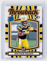 2025 Panini Donruss Throwback Rated Rookie Matthew Golden #9 Green Bay Packers - front