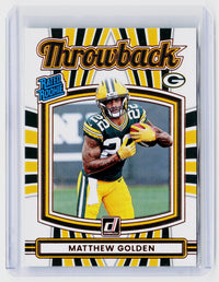 2025 Panini Donruss Throwback Rated Rookie Matthew Golden #9 Green Bay Packers - front