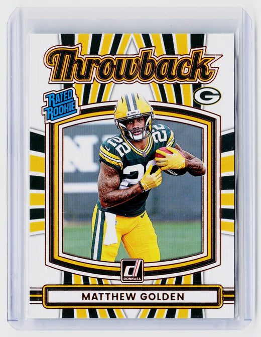 2025 Panini Donruss Throwback Rated Rookie Matthew Golden #9 Green Bay Packers - front