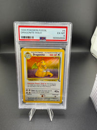 1999 Pokémon Fossil Holo Dragonite #4 PSA 6 - front