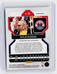 2021-22 Panini Prizm Kyle Kuzma Red Ice Prizm #156 Washington Wizards - back