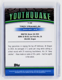 2024 Topps Chrome Youthquake Y-22 Troy Franklin Rookie Card - back
