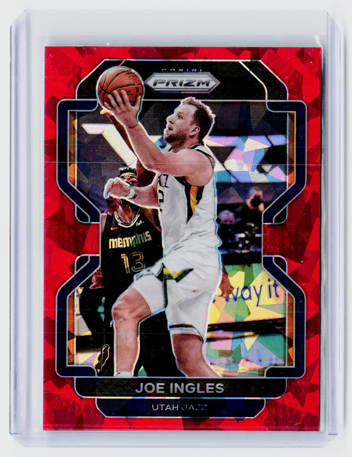 2021-22 Panini Prizm Basketball Joe Ingles #181 Red Ice Prizm Utah Jazz - front