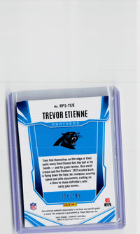 2025 Panini Phoenix Trevor Etienne Rookie Patch Autograph RC /199 Panthers - back