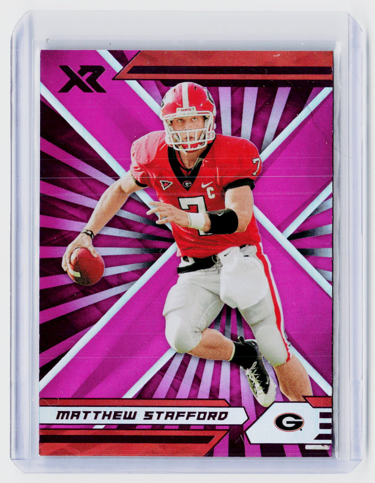 2022 Panini Chronicles Draft Picks XR Pink #2 Matthew Stafford Georgia Bulldogs - front