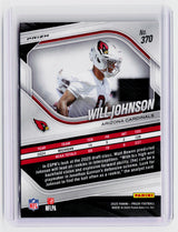 2025 Panini Prizm Football Will Johnson RC #370 Red Disco Prizm Arizona Cardinals - back