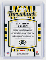 2025 Panini Donruss Throwback Rated Rookie Matthew Golden #9 Green Bay Packers - back