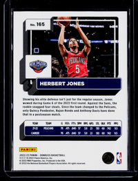 2022-23 Panini Donruss Basketball Herbert Jones #165 New Orleans Pelicans - back
