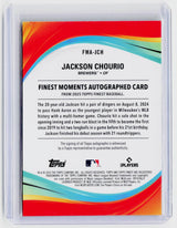 2025 Topps Finest Finest Moments Autographs Jackson Chourio Auto FMA-JCH - back