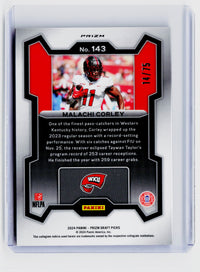 2024 Panini Prizm Draft Picks Malachi Corley #143 Orange Prizm RC 14/75 - back