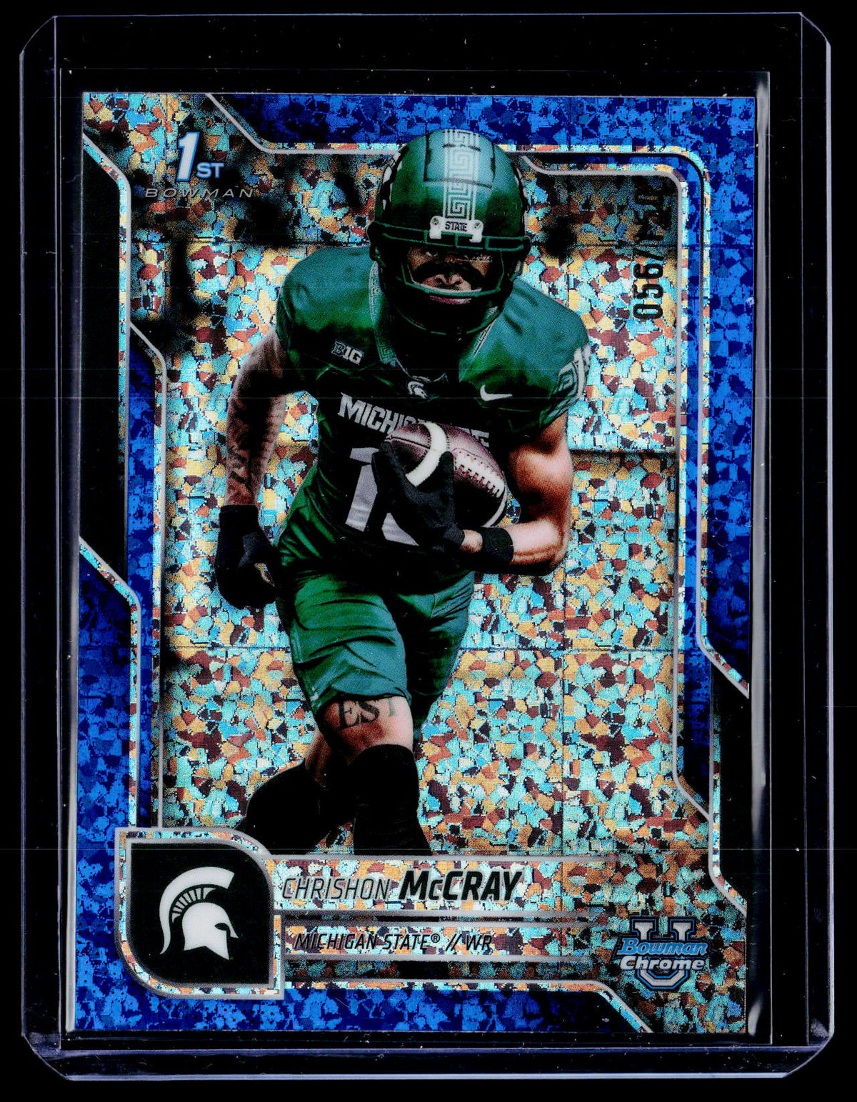 2025 Topps Bowman Chrome University Chrishon McCray #155 1st Bowman Aqua Mini-Diamond /150 - front
