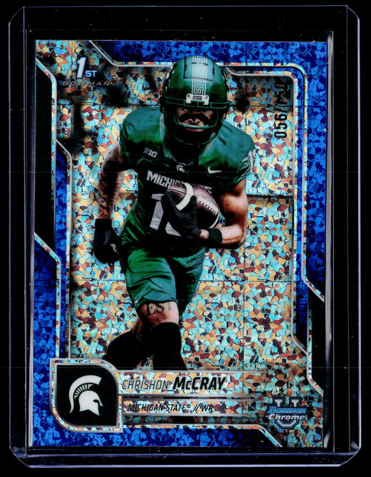 2025 Topps Bowman Chrome University Chrishon McCray #155 1st Bowman Aqua Mini-Diamond /150 - front