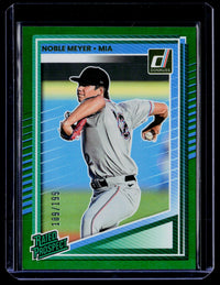 2025 Panini Donruss Rated Prospect Noble Meyer Green #110 /199 - front