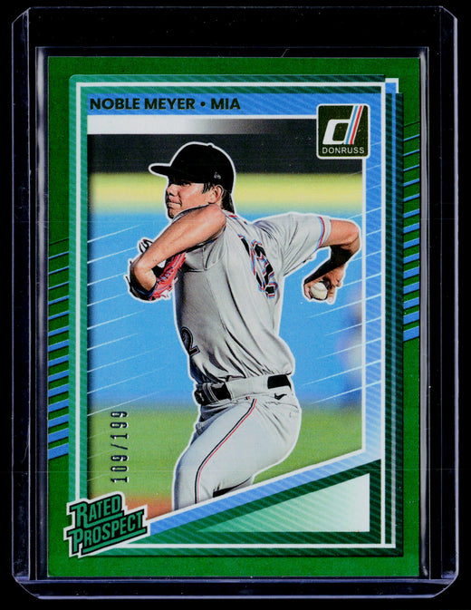 2025 Panini Donruss Rated Prospect Noble Meyer Green #110 /199 - front