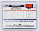2026 Topps Chrome Brice Matthews RC #169 Houston Astros - back