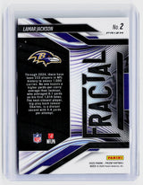2025 Panini Prizm Football Green Prizm Lamar Jackson No. 2 Baltimore Ravens - back