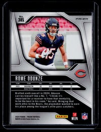 2024 Panini Prizm Football Rome Odunze Rookie Card #385 Chicago Bears - back