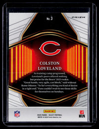 2025 Panini Select Football Mega Icons Colston Loveland #3 Chicago Bears Rookie - back