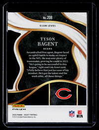 2023 Panini Select Football Tyson Bagent RC Club Level #208 Chicago Bears - back