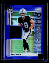 2025 Panini Donruss Optic Rookie Phenom Jack Bech Las Vegas Raiders Memorabilia Card - front