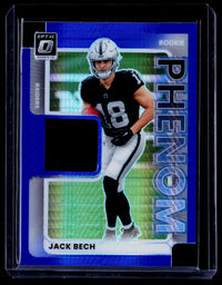 2025 Panini Donruss Optic Rookie Phenom Jack Bech Las Vegas Raiders Memorabilia Card - front