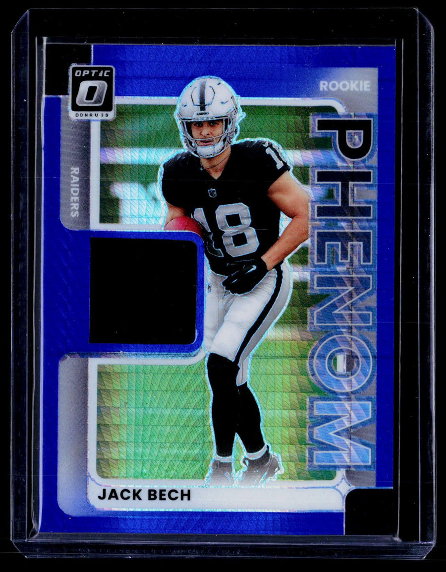 2025 Panini Donruss Optic Rookie Phenom Jack Bech Las Vegas Raiders Memorabilia Card - front