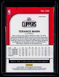 2019-20 Panini Hoops Premium Stock Green Terance Mann RC #245 - back