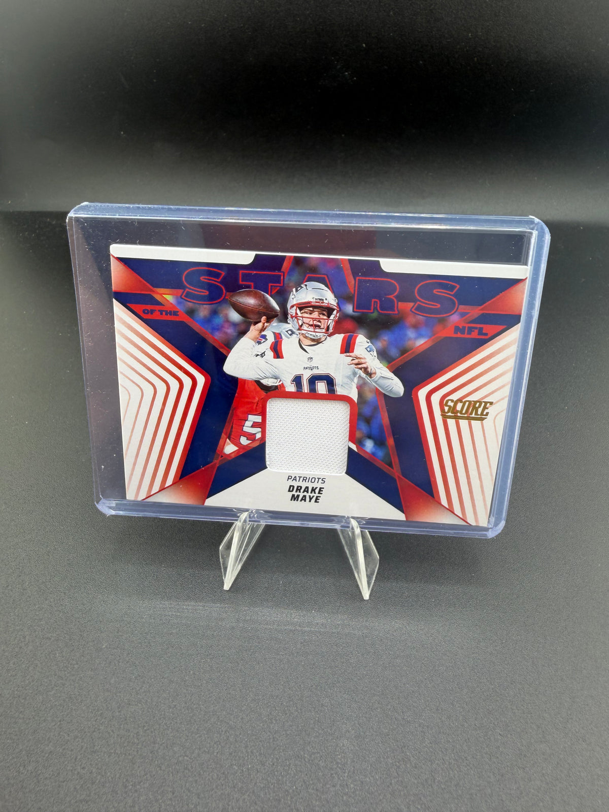 2025 Panini Score Football Drake Maye Rookie Jumbo Swatch Patriots - front