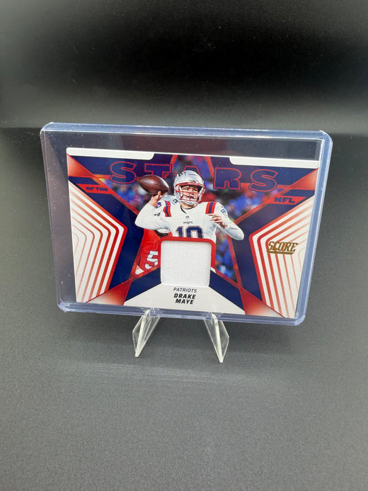 2025 Panini Score Football Drake Maye Rookie Jumbo Swatch Patriots - front