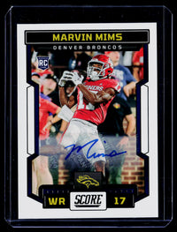 2023 Panini Score Football Rookies Signatures Marvin Mims RC Auto #354 - front