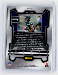 2023 Panini Prizm Football Jaxon Smith-Njigba Rookie #390 Seattle Seahawks - back