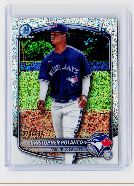 2025 Bowman Chrome Prospects Christopher Polanco Speckle Refractor /299 BCP-162 - front