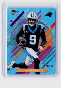 2025 Topps Finest Bryce Young Blue Refractor #227 /150 Carolina Panthers - front